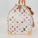 LOUIS VUITTON Monogram Multicolor Keepall 45 Bag White M92641 LV Auth 126488V-4