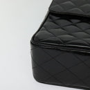 CHANEL Big Matelasse Chain Shoulder Bag Patent leather Black Gold CC Auth 126493-10