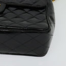 CHANEL Big Matelasse Chain Shoulder Bag Patent leather Black Gold CC Auth 126493-11