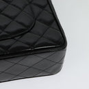 CHANEL Big Matelasse Chain Shoulder Bag Patent leather Black Gold CC Auth 126493-13