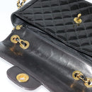 CHANEL Big Matelasse Chain Shoulder Bag Patent leather Black Gold CC Auth 126493-15