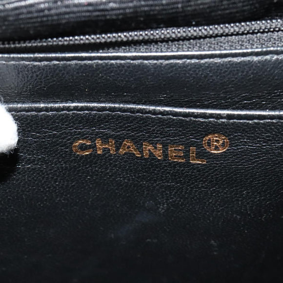 CHANEL Big Matelasse Chain Shoulder Bag Patent leather Black Gold CC Auth 126493