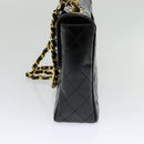 CHANEL Big Matelasse Chain Shoulder Bag Patent leather Black Gold CC Auth 126493-5
