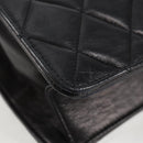 CHANEL Matelasse Shoulder Bag Lamb Skin Black Gold CC Auth 126497V-15