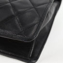 CHANEL Matelasse Shoulder Bag Lamb Skin Black Gold CC Auth 126497V-18