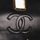 CHANEL Matelasse Shoulder Bag Lamb Skin Black Gold CC Auth 126497V-22