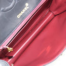 CHANEL Matelasse Shoulder Bag Lamb Skin Black Gold CC Auth 126497V-10