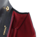 CHANEL Matelasse Shoulder Bag Lamb Skin Black Gold CC Auth 126497V-24