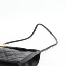 CHANEL Matelasse Shoulder Bag Lamb Skin Black Gold CC Auth 126497V-14