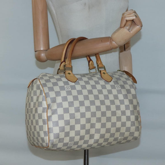 LOUIS VUITTON Damier Azur Speedy 30 Hand Bag N41533 LV Auth 126500
