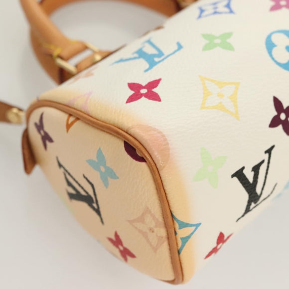 LOUIS VUITTON Monogram Multicolor Mini Speedy Bag White M92645 LV Auth 126502V