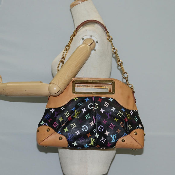 LOUIS VUITTON Monogram Multicolor Judy MM Bag 2Way Black M40256 LV Auth 126505V