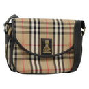 Burberrys Nova Check Shoulder Bag Canvas Beige Gold Auth 126517-1