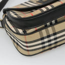 Burberrys Nova Check Shoulder Bag Canvas Beige Gold Auth 126517-11