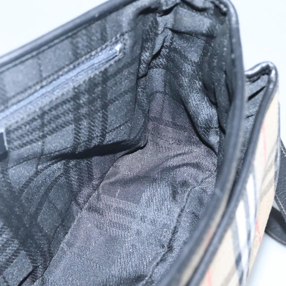 Burberrys Nova Check Shoulder Bag Canvas Beige Gold Auth 126517