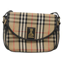 Burberrys Nova Check Shoulder Bag Canvas Beige Gold Auth 126517-2