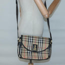 Burberrys Nova Check Shoulder Bag Canvas Beige Gold Auth 126517-20