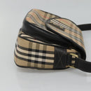 Burberrys Nova Check Shoulder Bag Canvas Beige Gold Auth 126517-4