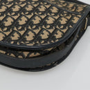 Christian Dior Trotter Canvas Shoulder Bag Navy Gold Auth 126521-9