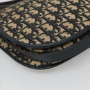 Christian Dior Trotter Canvas Shoulder Bag Navy Gold Auth 126521-14