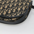 Christian Dior Trotter Canvas Shoulder Bag Navy Gold Auth 126521-15