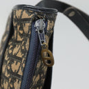 Christian Dior Trotter Canvas Shoulder Bag Navy Gold Auth 126521-10