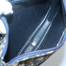 Christian Dior Trotter Canvas Shoulder Bag Navy Gold Auth 126521-11