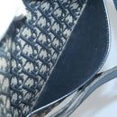 Christian Dior Trotter Canvas Shoulder Bag Navy Gold Auth 126521-12