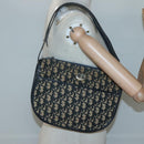 Christian Dior Trotter Canvas Shoulder Bag Navy Gold Auth 126521-19