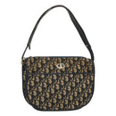 Christian Dior Trotter Canvas Shoulder Bag Navy Gold Auth 126521-1