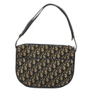 Christian Dior Trotter Canvas Shoulder Bag Navy Gold Auth 126521-2