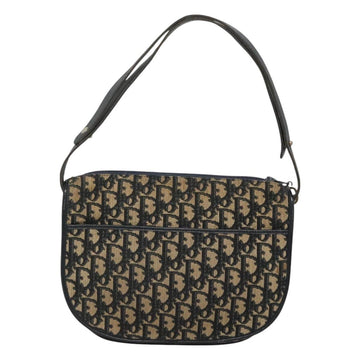 Christian Dior Trotter Canvas Shoulder Bag Navy Gold Auth 126521 - 0
