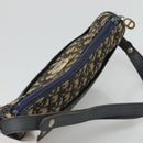 Christian Dior Trotter Canvas Shoulder Bag Navy Gold Auth 126521-6