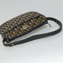 Christian Dior Trotter Canvas Shoulder Bag Navy Gold Auth 126521-7