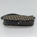 Christian Dior Trotter Canvas Shoulder Bag Navy Gold Auth 126521-5