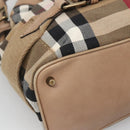 BURBERRY Nova Check Shoulder Bag Canvas Beige Gold Auth 126524-14