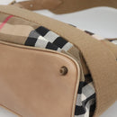 BURBERRY Nova Check Shoulder Bag Canvas Beige Gold Auth 126524-15