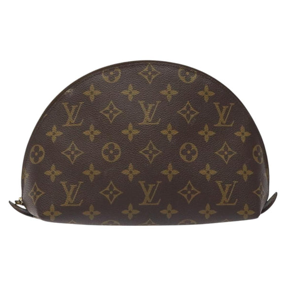 LOUIS VUITTON Monogram Trousse Demi Ronde Cosmetic Pouch M47520 LV Auth 126544