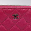 CHANEL Matelasse Clutch Bag Caviar Skin Pink Silver CC Auth 126556M-8