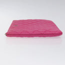 CHANEL Matelasse Clutch Bag Caviar Skin Pink Silver CC Auth 126556M-4