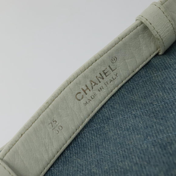 CHANEL Matelasse Waist Bag Denim Blue Gold CC Auth 126559