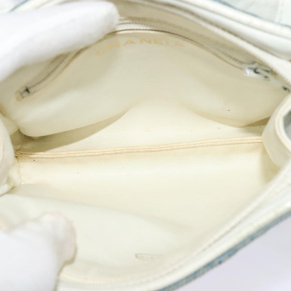 CHANEL Matelasse Waist Bag Denim Blue Gold CC Auth 126559