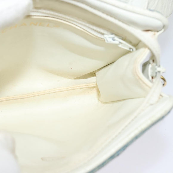 CHANEL Matelasse Waist Bag Denim Blue Gold CC Auth 126559