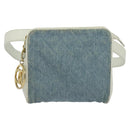 CHANEL Matelasse Waist Bag Denim Blue Gold CC Auth 126559-13