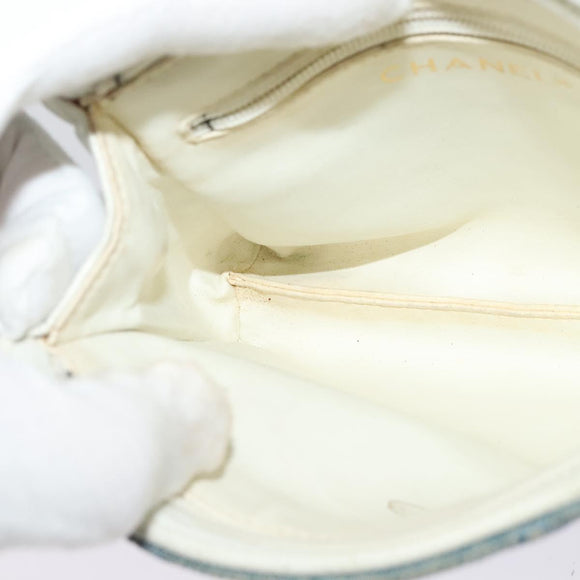 CHANEL Matelasse Waist Bag Denim Blue Gold CC Auth 126559