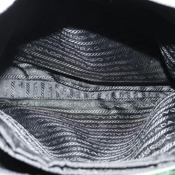 PRADA Shoulder Bag Nylon Plastic Green Silver Auth 126560