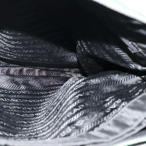 PRADA Shoulder Bag Nylon Plastic Green Silver Auth 126560