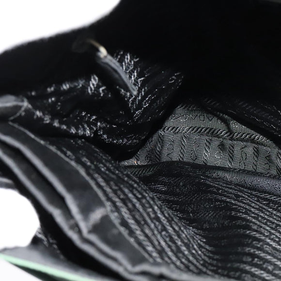 PRADA Shoulder Bag Nylon Plastic Green Silver Auth 126560