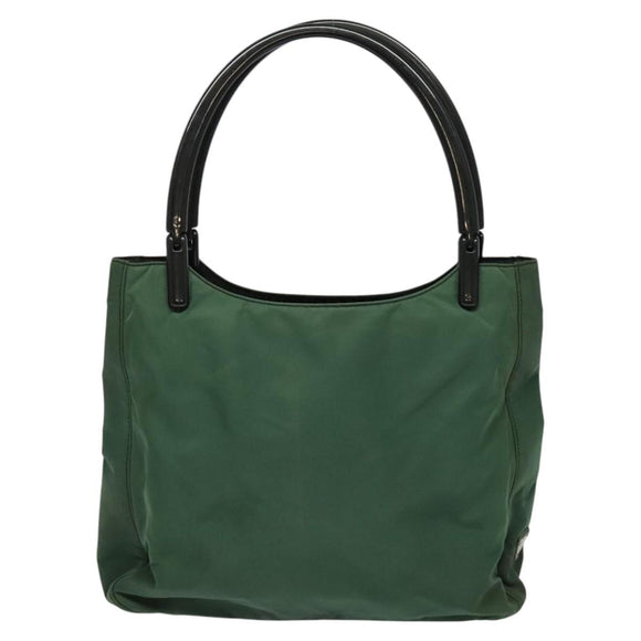 PRADA Shoulder Bag Nylon Plastic Green Silver Auth 126560