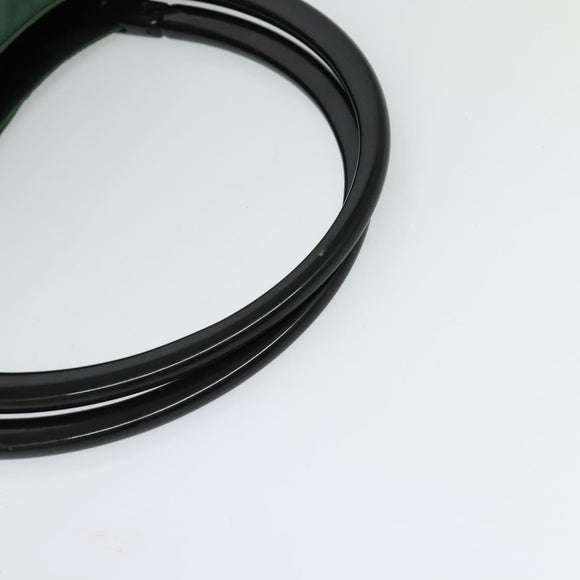 PRADA Shoulder Bag Nylon Plastic Green Silver Auth 126560